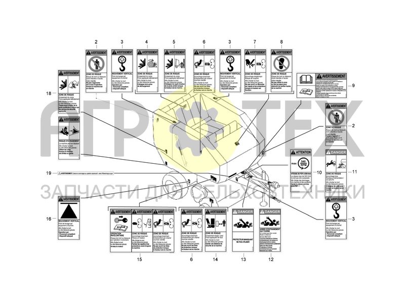 Чертеж KIT ANSI DECALS FR