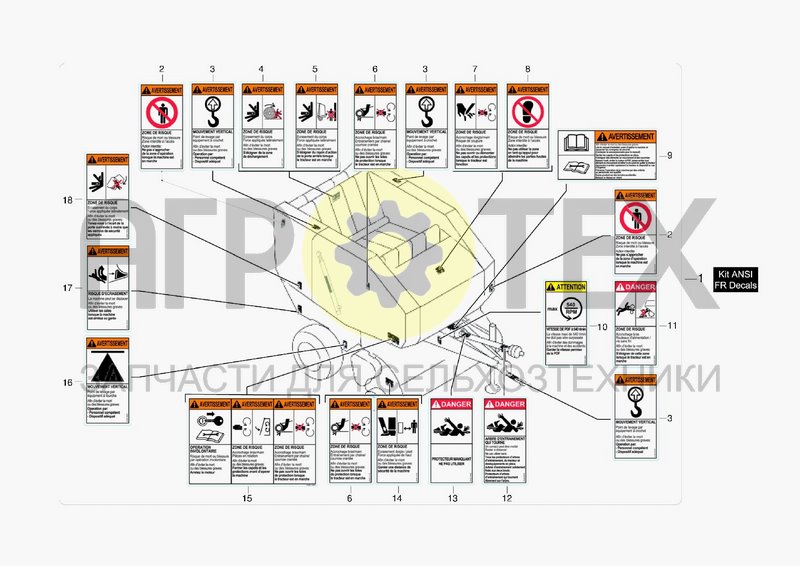 Чертеж KIT DECALCOMANIE ANSI - FR