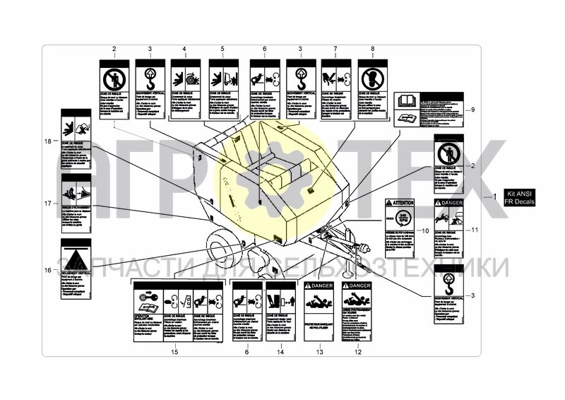 Чертеж KIT DECALCOMANIE ANSI - FR