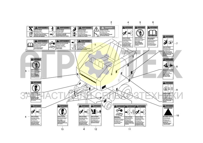 Чертеж KIT ANSI DECALS FR