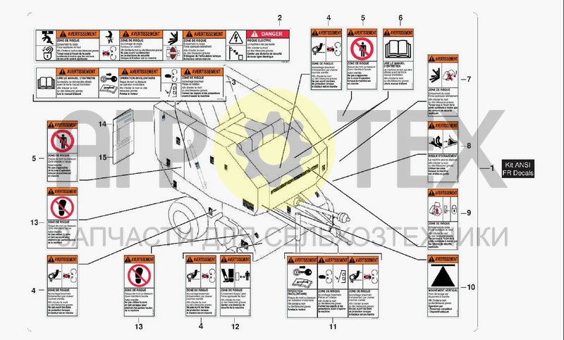 Чертеж KIT ANSI DECALS FR