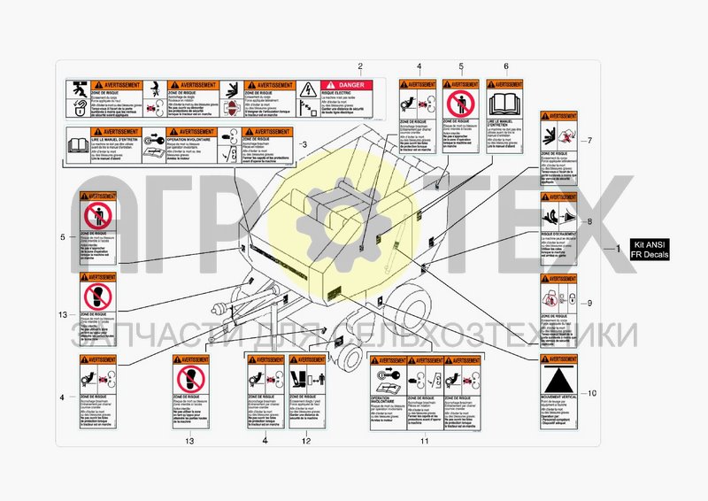 Чертеж KIT DECALCOMANIE ANSI - FR