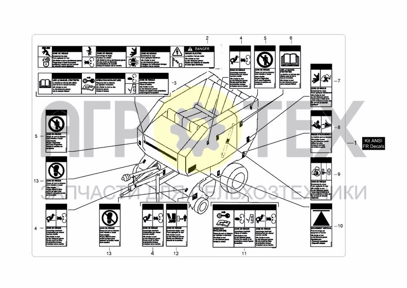 Чертеж KIT DECALCOMANIE ANSI - FR