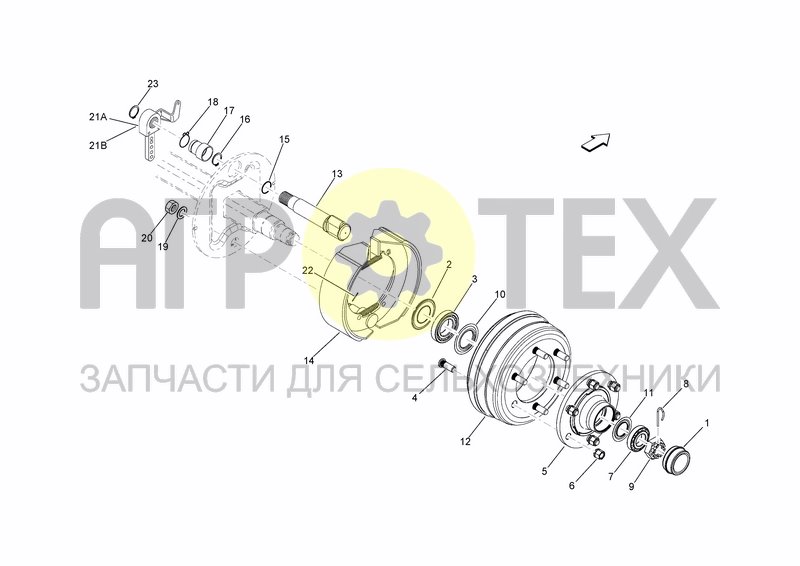 Чертеж BRAKED AXLE HUB