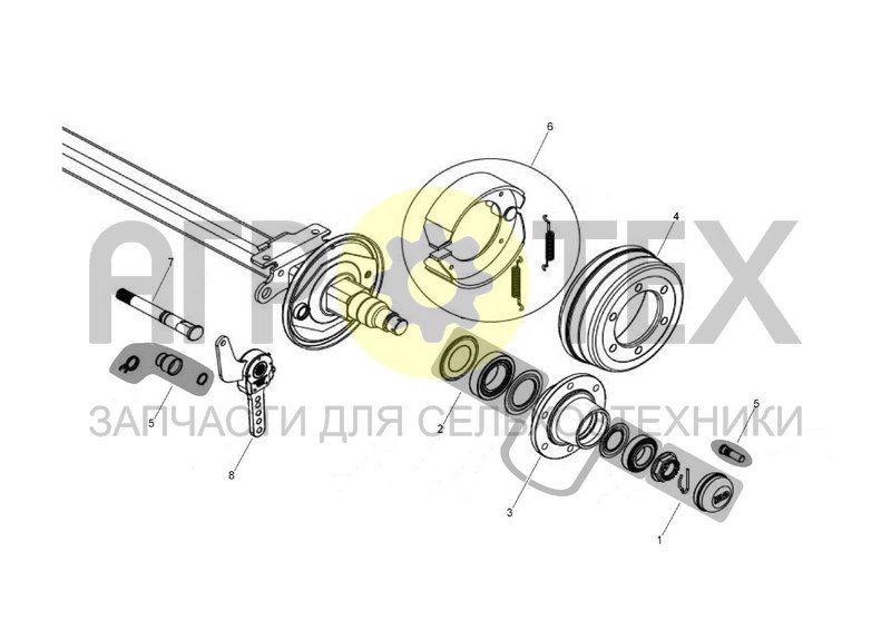 Чертеж BRAKED AXLE HUB