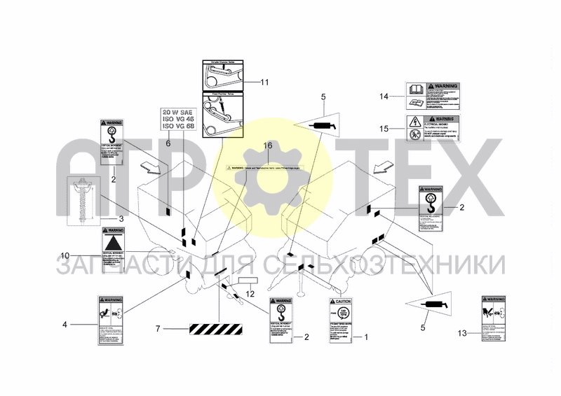 Чертеж DECALS FOR FRONT AREA