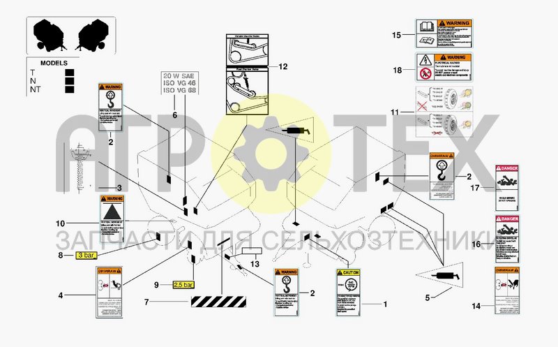 Чертеж DECALS FOR FRONT AREA