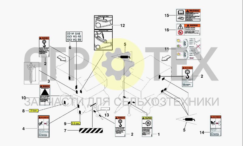 Чертеж DECALS FOR FRONT AREA