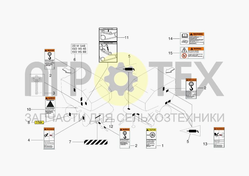 Чертеж DECALS FOR FRONT AREA