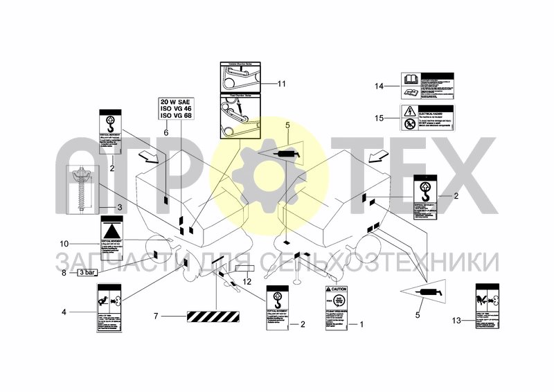 Чертеж DECALS FOR FRONT AREA