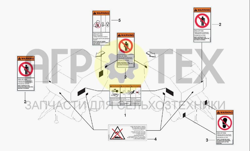 Чертеж DECALS FOR FRONT AND SIDE AREA GUARDS