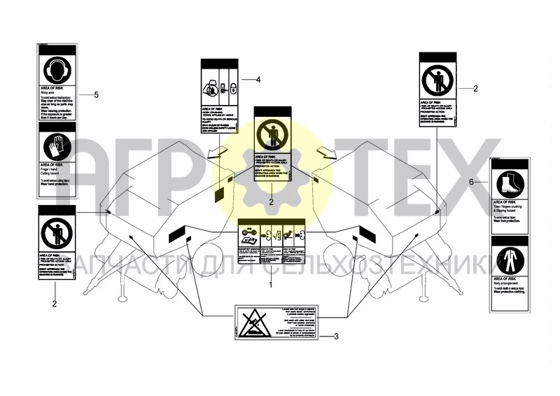 Чертеж DECALS FOR FRONT AND SIDE AREA GUARDS