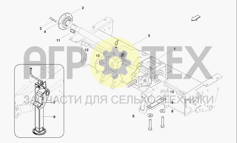 Чертеж FRONT BAR & GEAR BOX