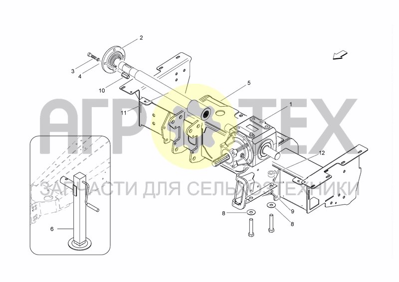 Чертеж FRONT BAR AND GEARBOX