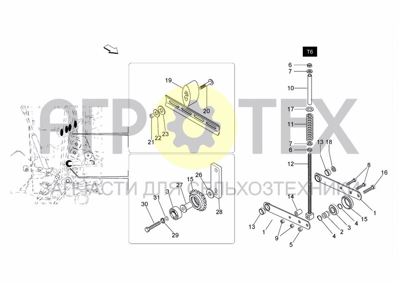 Чертеж TRANSMISSION RH COUNTERSHAFT