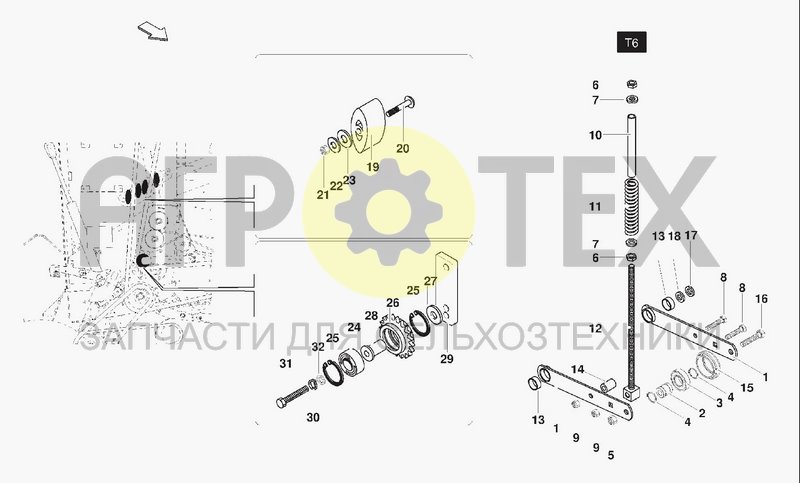 Чертеж TRANSMISSION RH COUNTERSHAFT