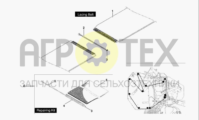 Чертеж BELTS WITH LACINGS (REPAIRING KIT)