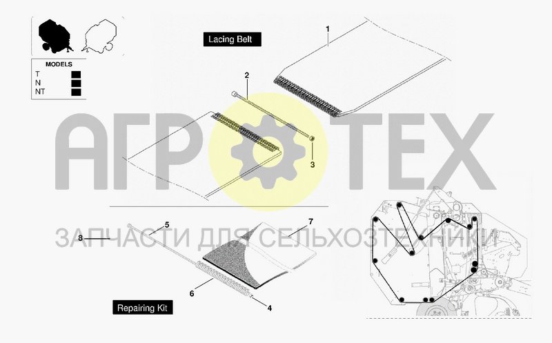 Чертеж BELTS WITH LACINGS (REPAIRING KIT)