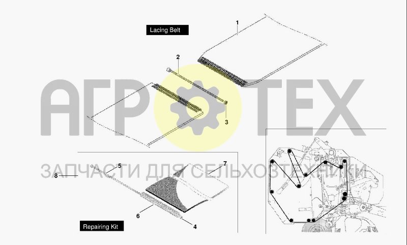 Чертеж BELTS WITH LACINGS (REPAIRING KIT)