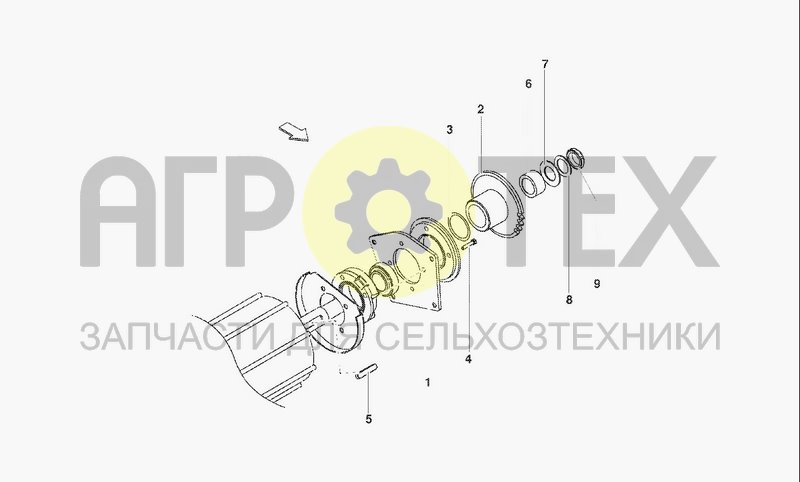 Чертеж TRANSMISSION ROLLER F-RAKE FEEDER