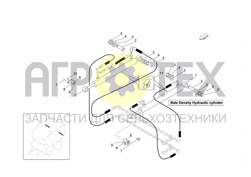 Чертеж DENSITY HYDRAULIC CYLINDER