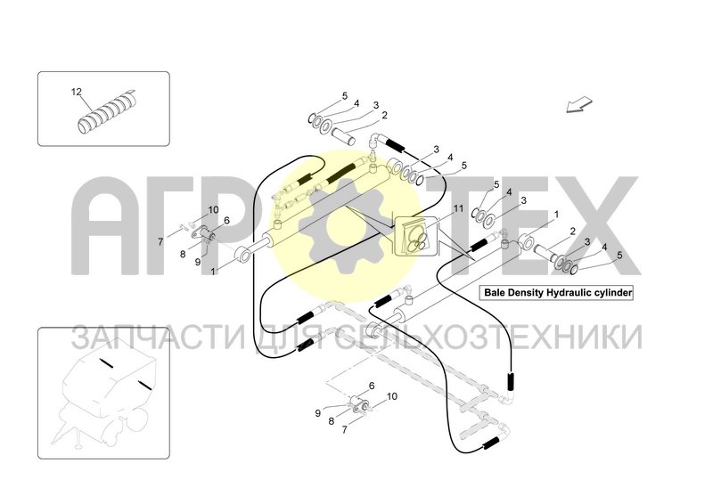 Чертеж DENSITY HYDRAULIC CYLINDER