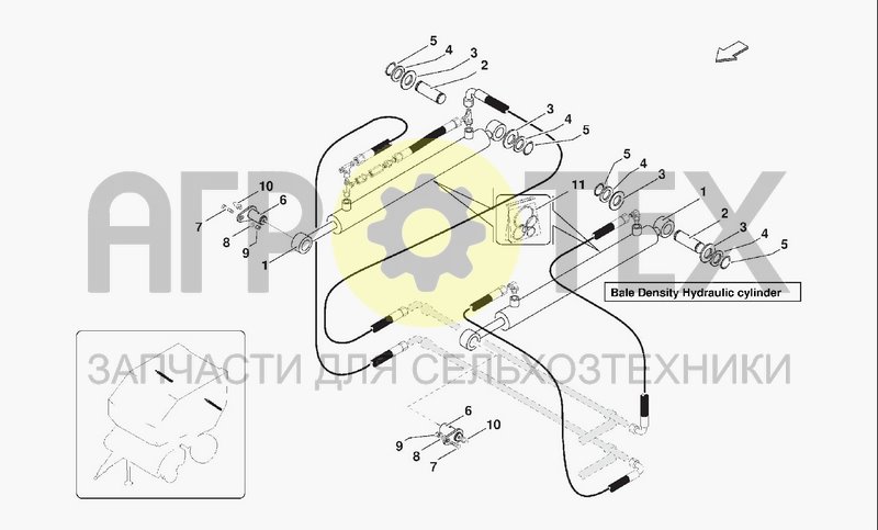 Чертеж DENSITY HYDRAULIC CYLINDER