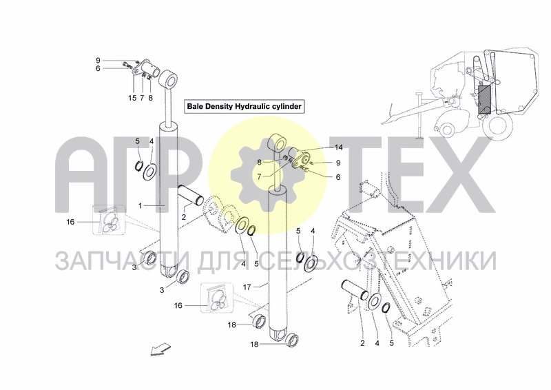 Чертеж DENSITY HYDRAULIC CYLINDER