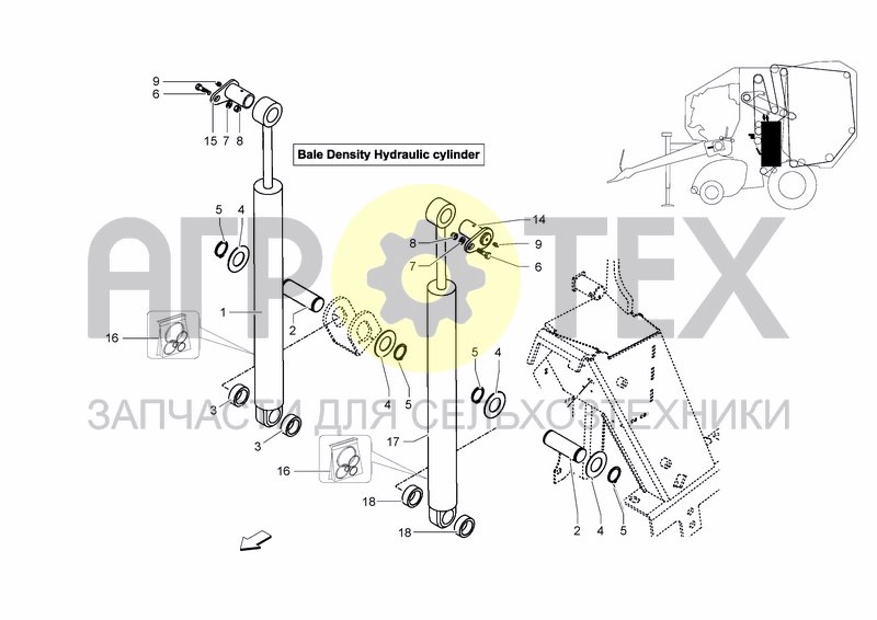 Чертеж DENSITY HYDRAULIC CYLINDERS