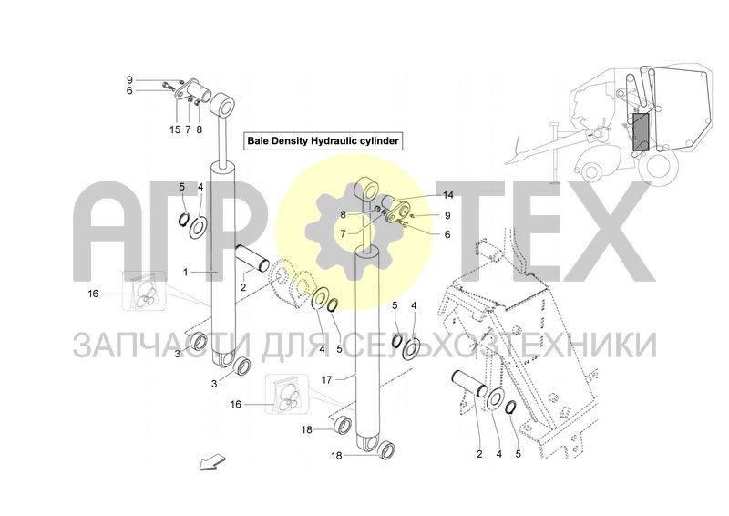 Чертеж DENSITY HYDRAULIC CYLINDER