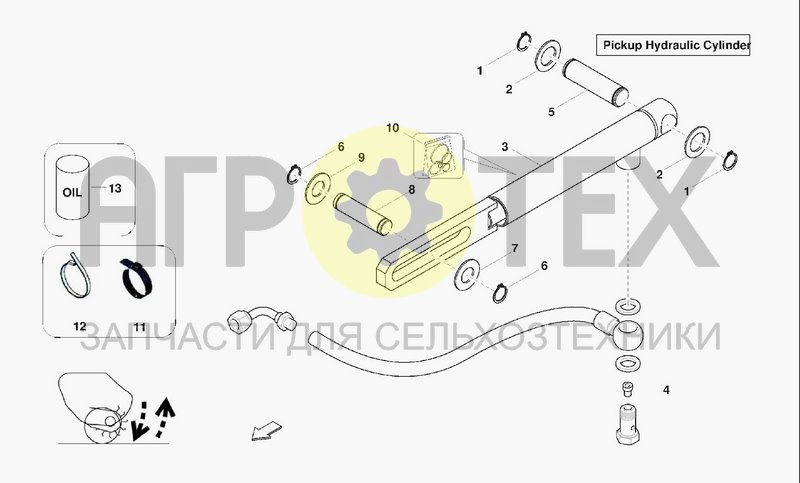 Чертеж PICKUP HYDRAULIC CYLINDER