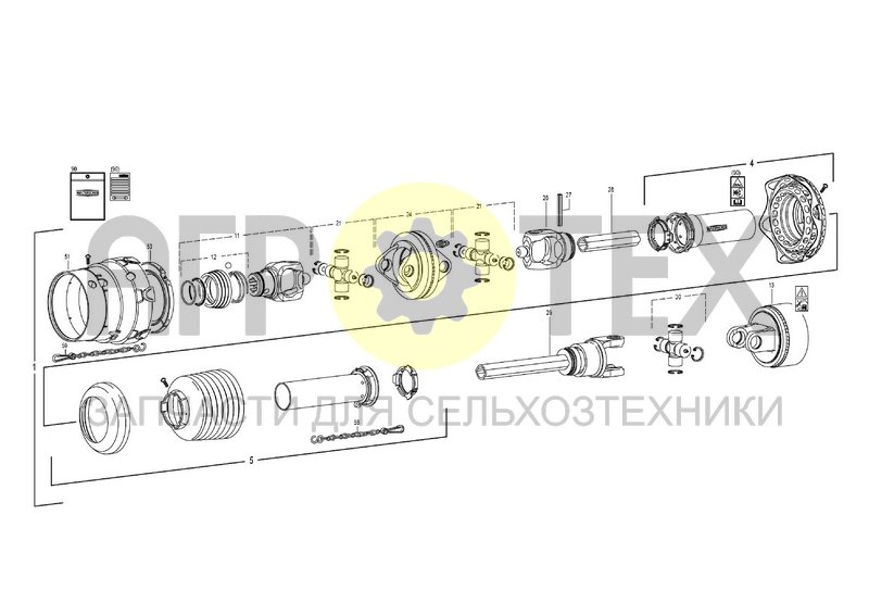 Чертеж PTO DRIVE SHAFT - WALTERSCHEID