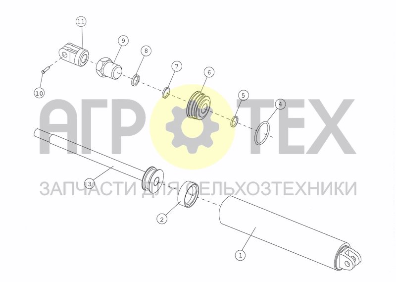 Чертеж CYLINDER D75X400 (& D100X400 + STOP BEF. 15.05.99)