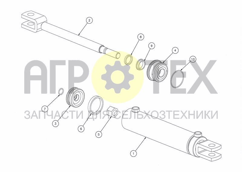 Чертеж CYLINDER D75-D32X570+300(KK3008049)