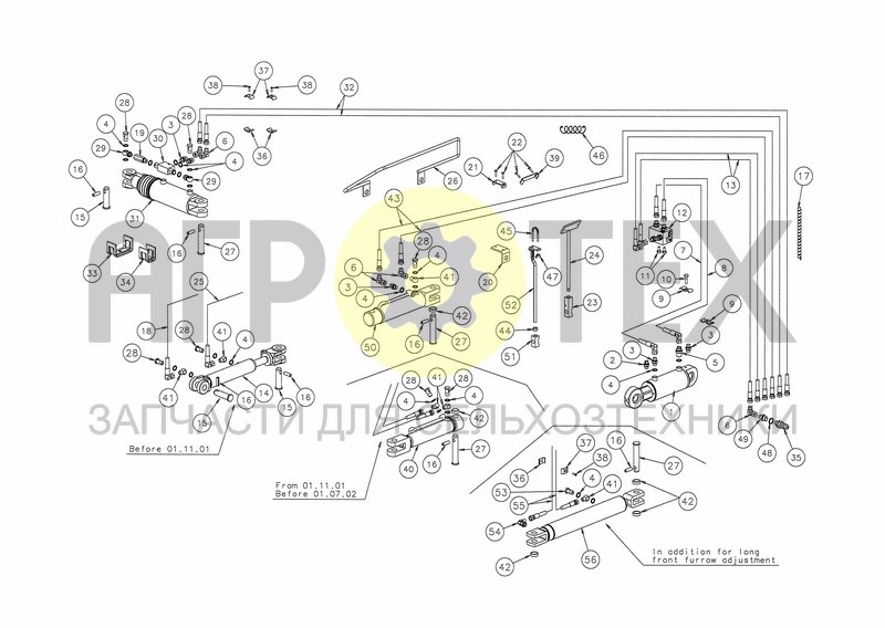 Чертеж HYDRAULICS HS-110 + ALIGNMENT CYLINDER