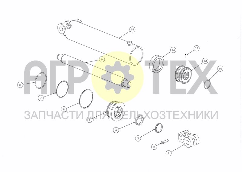 Чертеж CYLINDER D100X440 (TURN-OVER) (FROM 01.04.98)