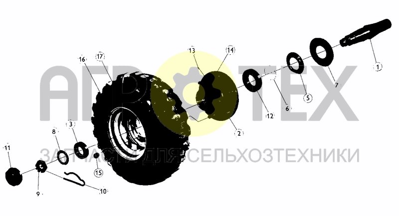 WHEEL 400X15.5 & 400X22.5 (FROM 01.03.97) (№17 на схеме)