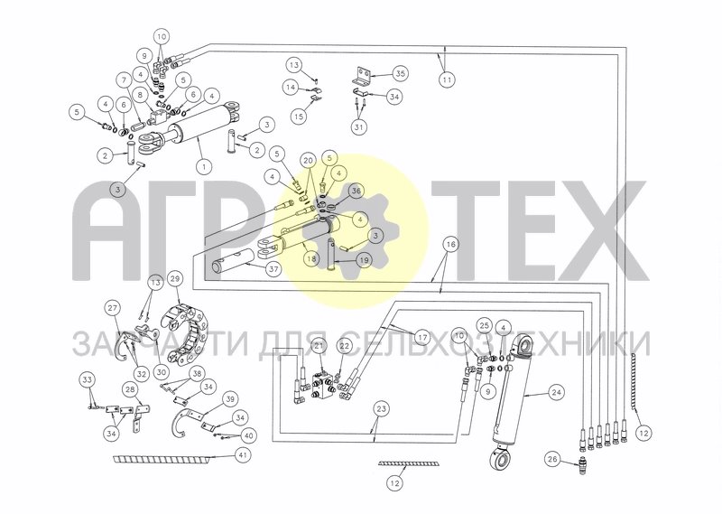 Чертеж HYDRAULICS HS-200 + FRONT FURROW ADJUSTMENT