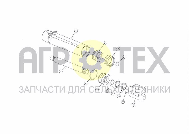 Чертеж CYLINDER D63X200 (FRONT FURROW)