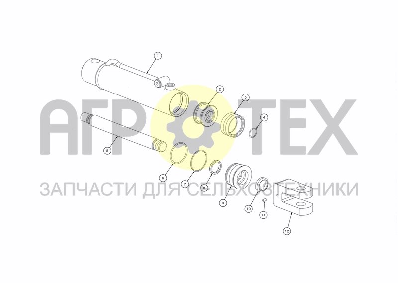 Чертеж CYLINDER D63X200 (FRONT FURROW)