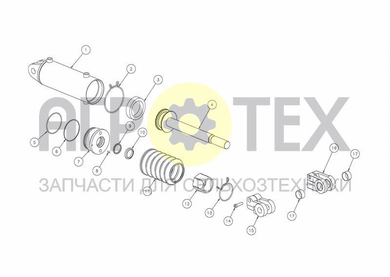 Чертеж CYLINDER D100X200 + STOP (FROM 01.06.00)