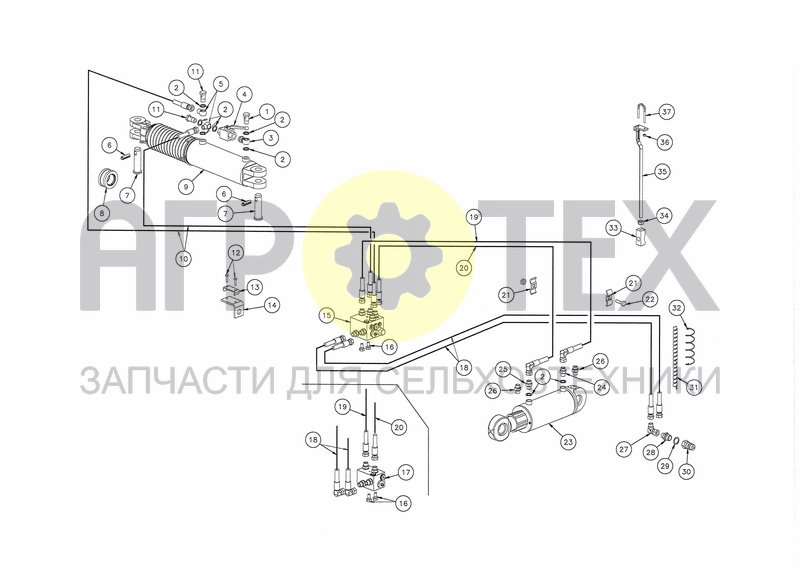 Чертеж HYDRAULICS HS-160 + SEQUENCE AND TURN-OVER VALVE