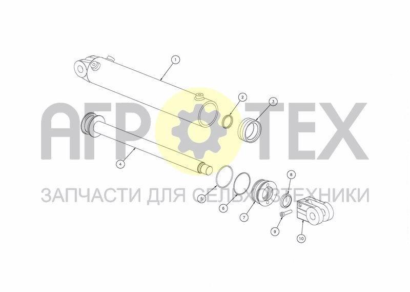 Чертеж CYLINDER D80X440 (TURN-OVER) (FROM 01.09.00)