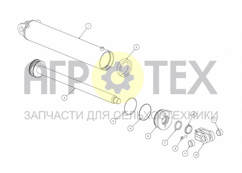 Чертеж CYLINDER D115X600 (FROM 01.09.00)