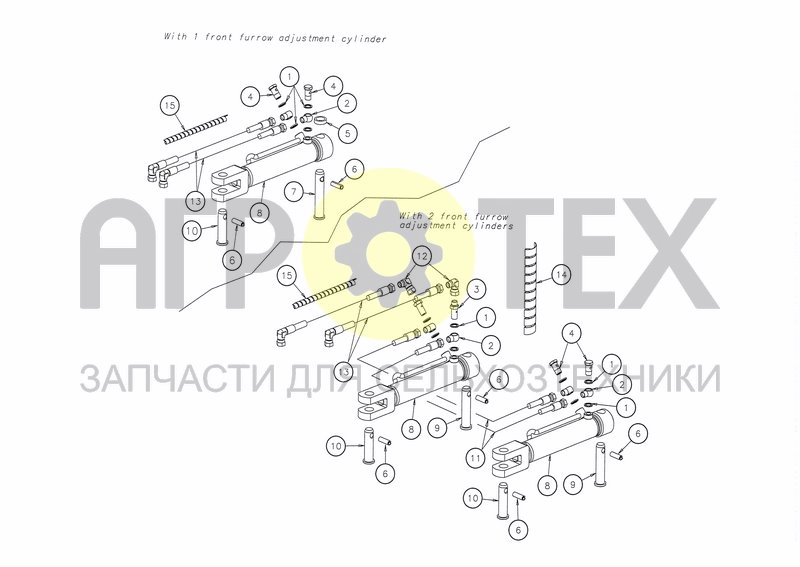 Чертеж HYDRAULICS FRONT FURROW AFTER EL.VALVE HS-200