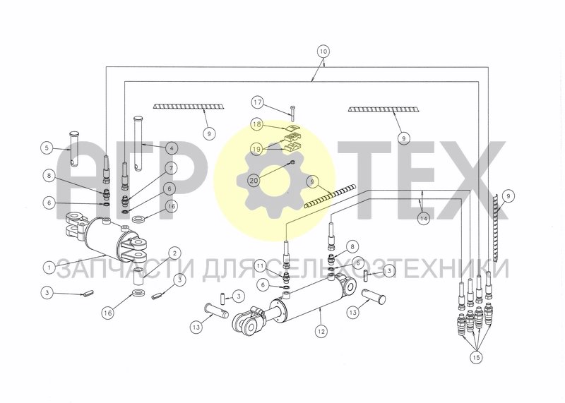 HYDRAULICS FRONT FURROW + FURROW WIDTH ADJUSTMENT (№20 на схеме)