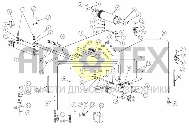 HYDRAULIC DEPTH WHEEL & HYDRAULIC STEERING (№36 на схеме)