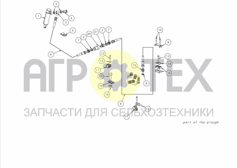 HYDRAULICS PACKER ARM HS-200 (№17 на схеме)