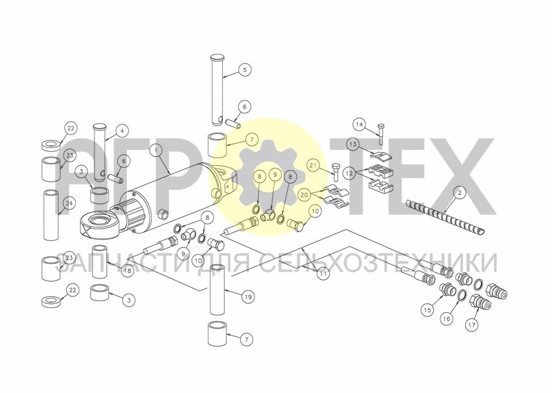 Чертеж HYDRAULICS FRONT FURROW ADJUSTMENT (FROM 01.08.00)