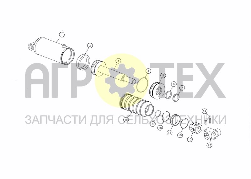 Чертеж CYLINDER D115X190 + STOP